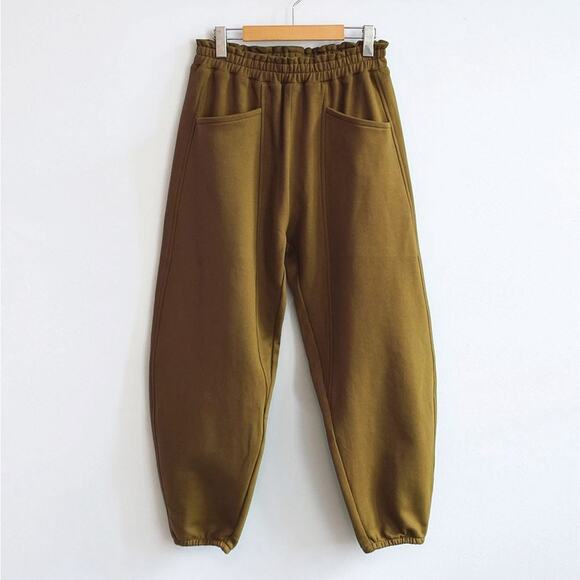 ursa minor Pants - Ursa Minor Flor Arca Terry Cotton Crop Elastic Pull On Lounge Pocket Pants 2XL